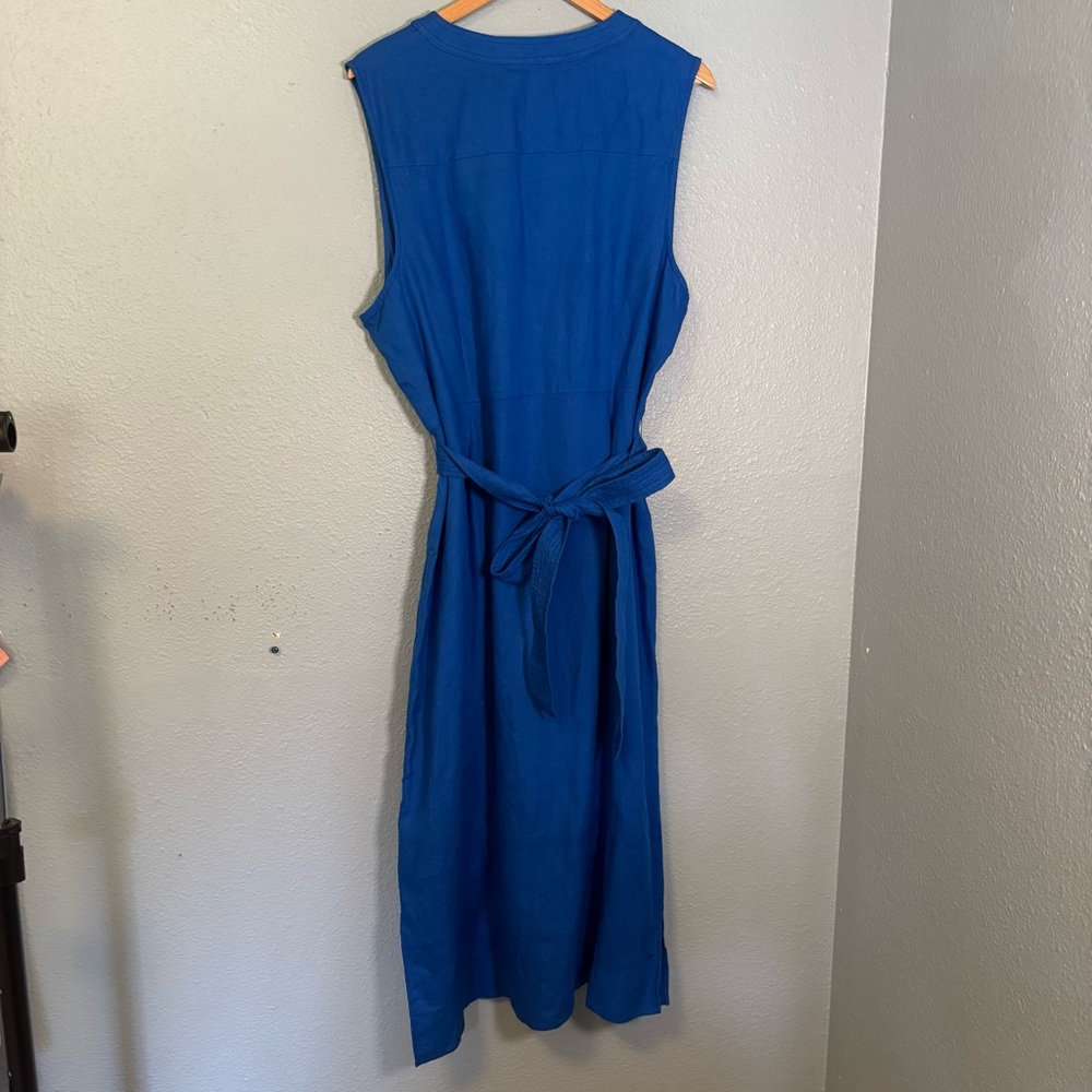 Boden Sleeveless Button-Front Midi Dress in Bright Blue - Picture 7 of 10